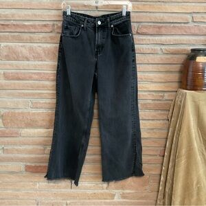 H&M Divided Black High Rise Wide Leg Jeans Size 4